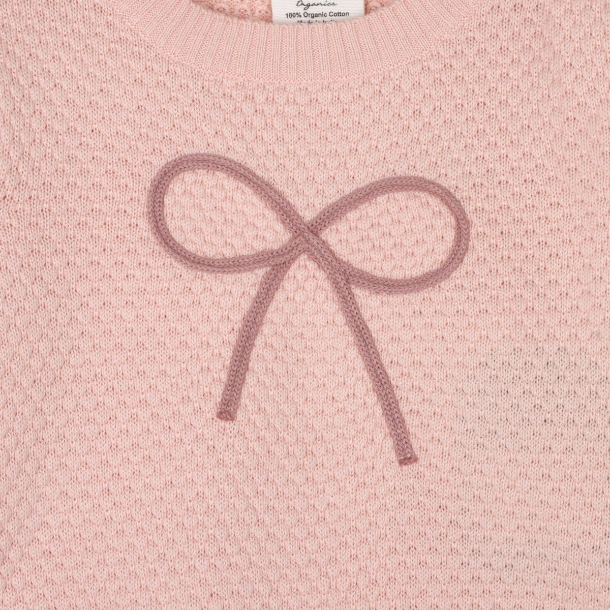 Chloe Bow Sweater Knit Baby Pullover - Viverano Organics Baby & Toddler Clothing sold by Rosebud & Jo