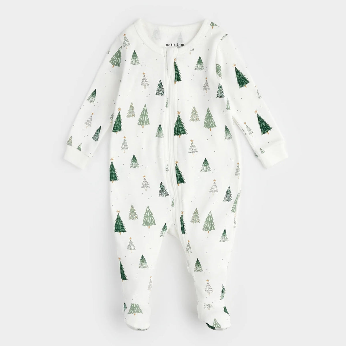 Christmas Tree Print on Off - White Sleeper - Petite Lem Baby & Toddler Clothing sold by Rosebud & Jo