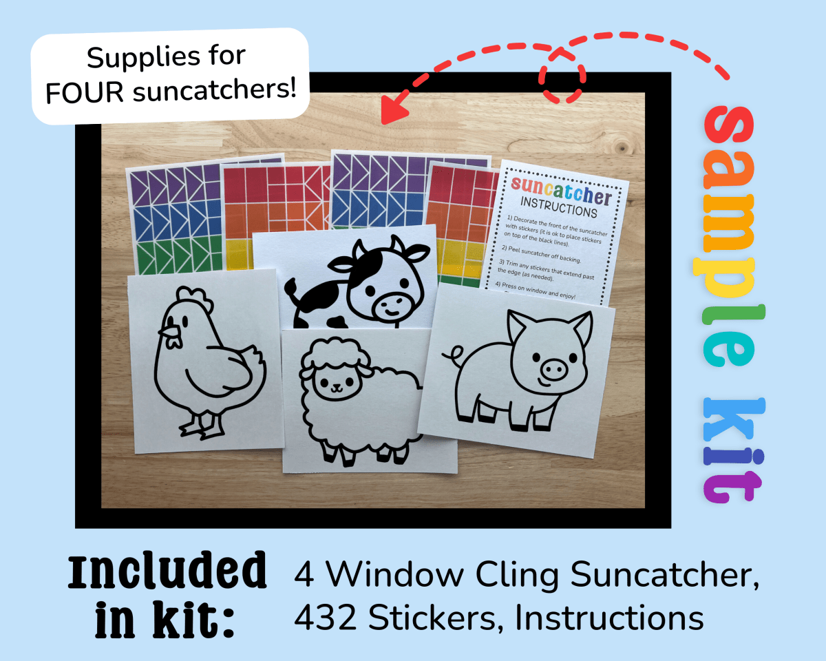 Christmas Tree Suncatcher Sticker Craft Kit Set for Kids - Calenlou Crafts Arts & Crafts sold by Rosebud & Jo