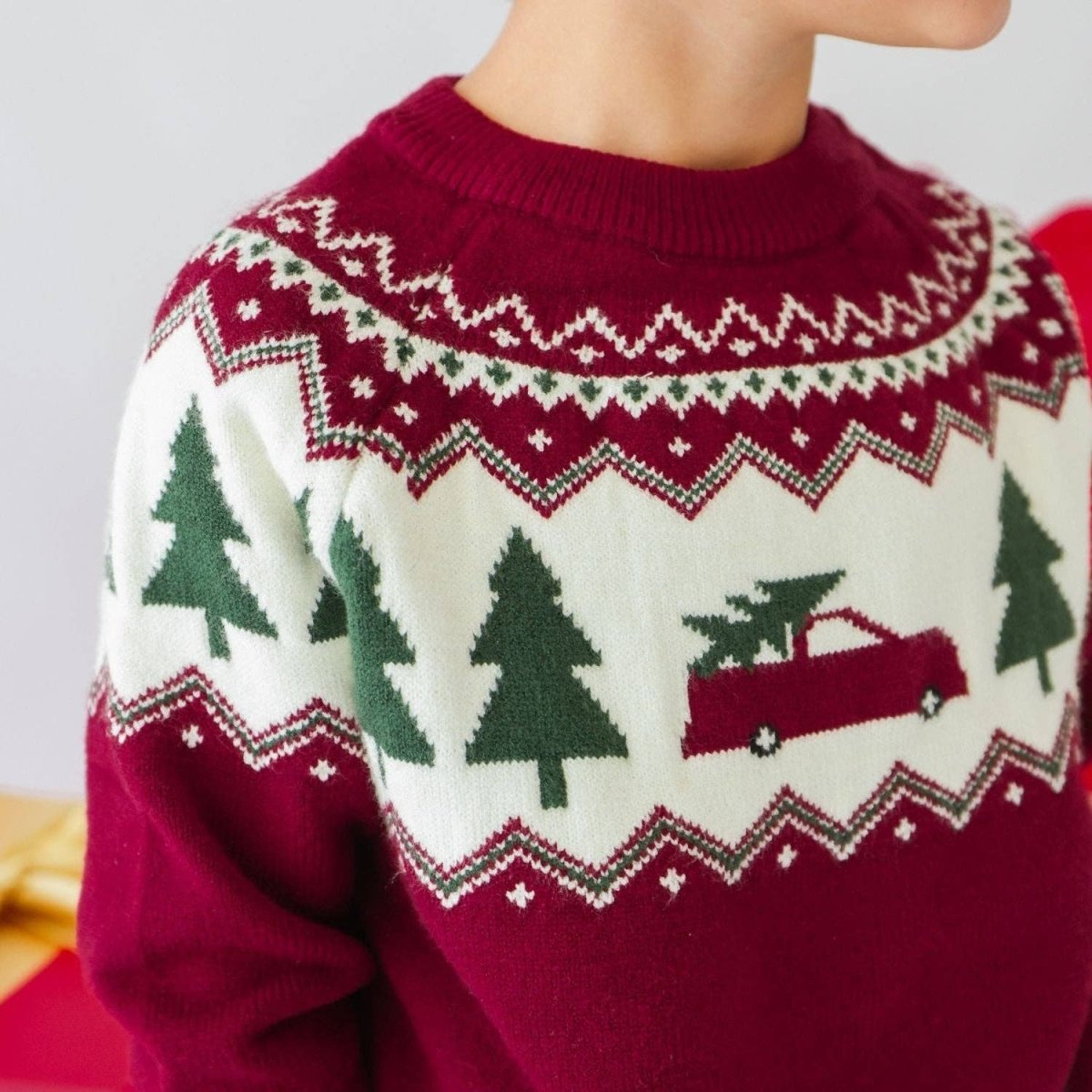Christmas Truck Fair Isle Sweater - Sweet Wink Tops sold by Rosebud & Jo