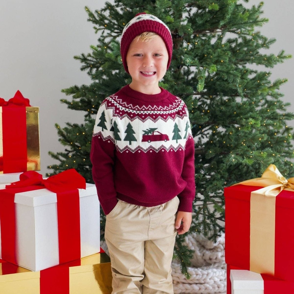 Christmas Truck Fair Isle Sweater - Sweet Wink Tops sold by Rosebud & Jo