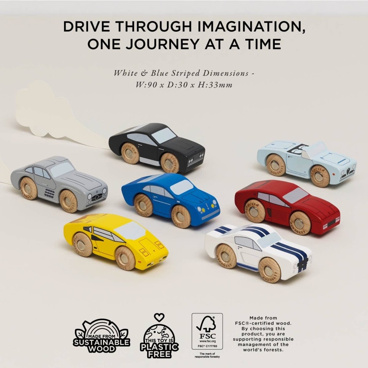 Classic Wooden Sports Cars - Le Toy Van, Inc. Toys sold by Rosebud & Jo