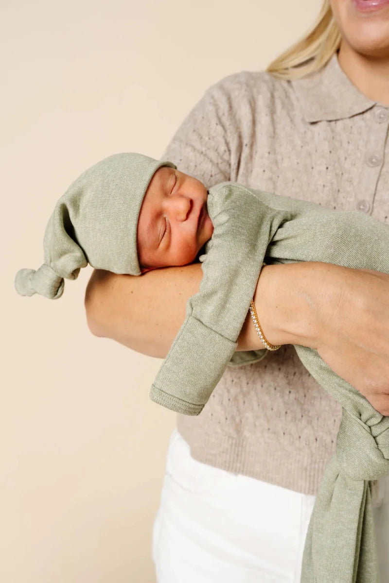 Collins Plush Knit Top Knot Hat - Lou Lou & Company Hats sold by Rosebud & Jo