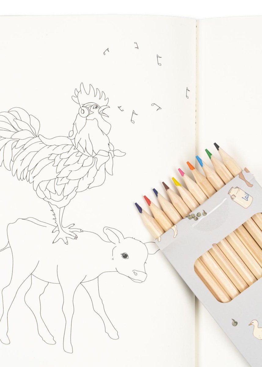 Coloring Book and Crayons - Konges Sløjd A/S Art sold by Rosebud & Jo