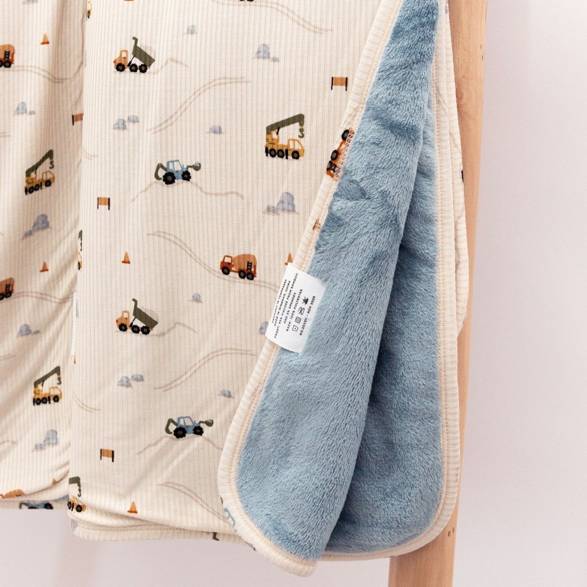 Construction Small Ribbed Toddler Blanket - Brave Little Ones Blanket sold by Rosebud & Jo