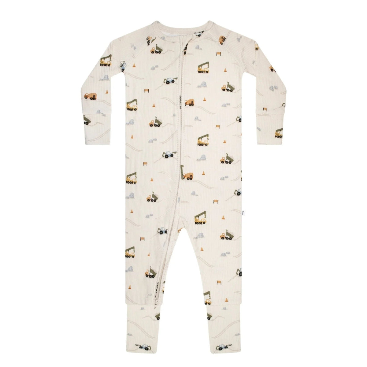 Construction Small Ribbed Zip Romper - Brave Little Ones Baby & Toddler Clothing sold by Rosebud & Jo
