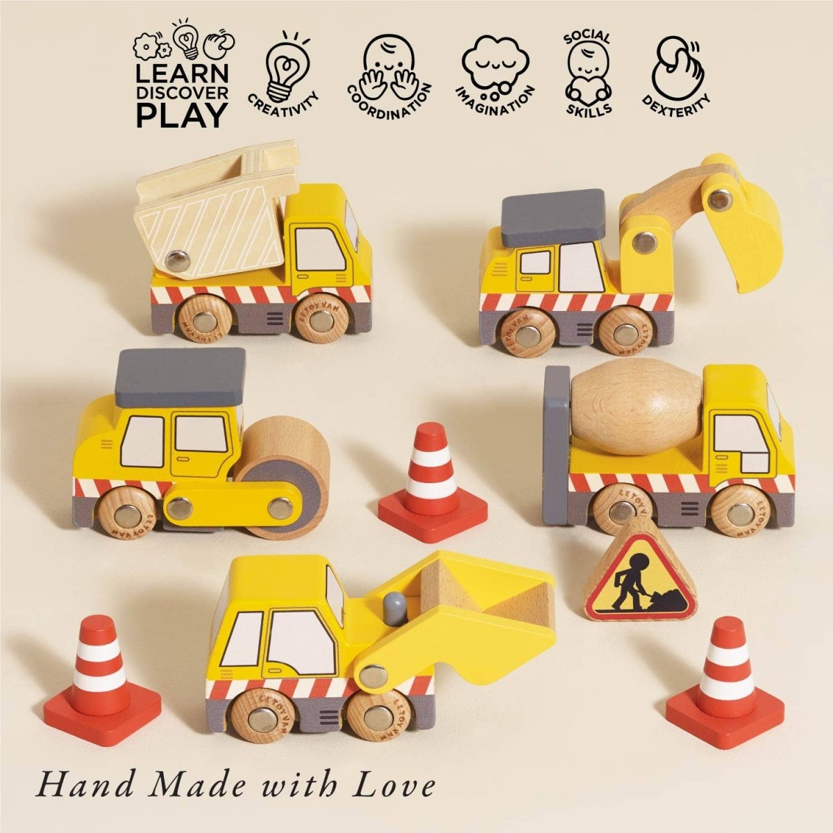 Construction Vehicle Set Wooden Trucks & Diggers - Le Toy Van, Inc. Toys sold by Rosebud & Jo
