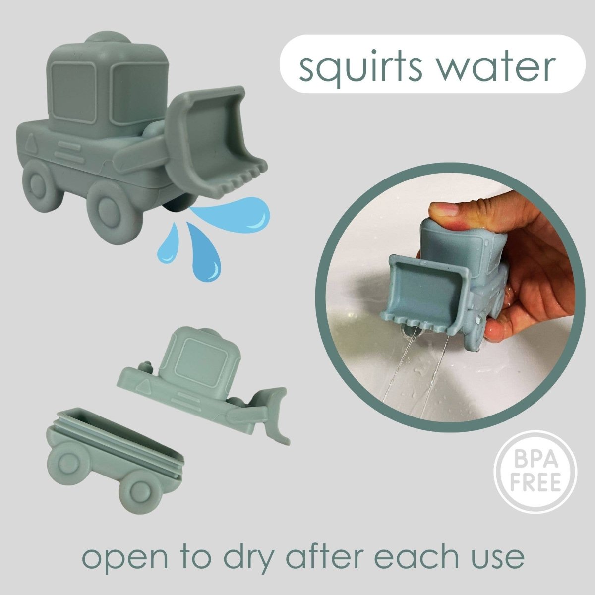 Construction Vehicles Mold - Free Silicone Bath Toy Set - Ali+Oli Bath Toy sold by Rosebud & Jo