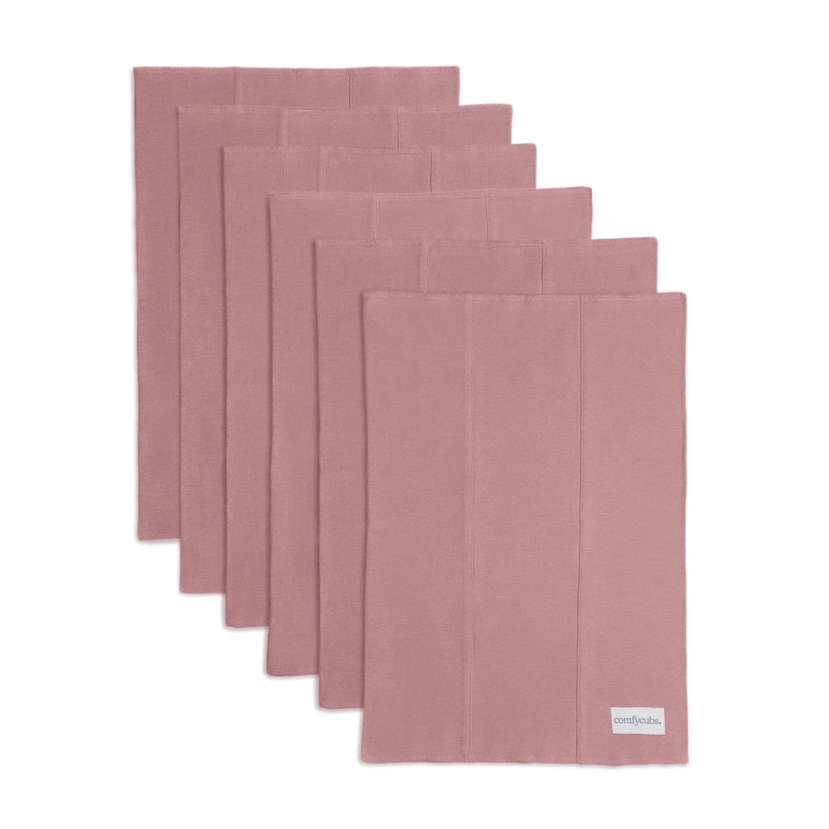 Cotton Burp Cloths in Mauve - 6 Pack - Comfy Cubs Feeding sold by Rosebud & Jo