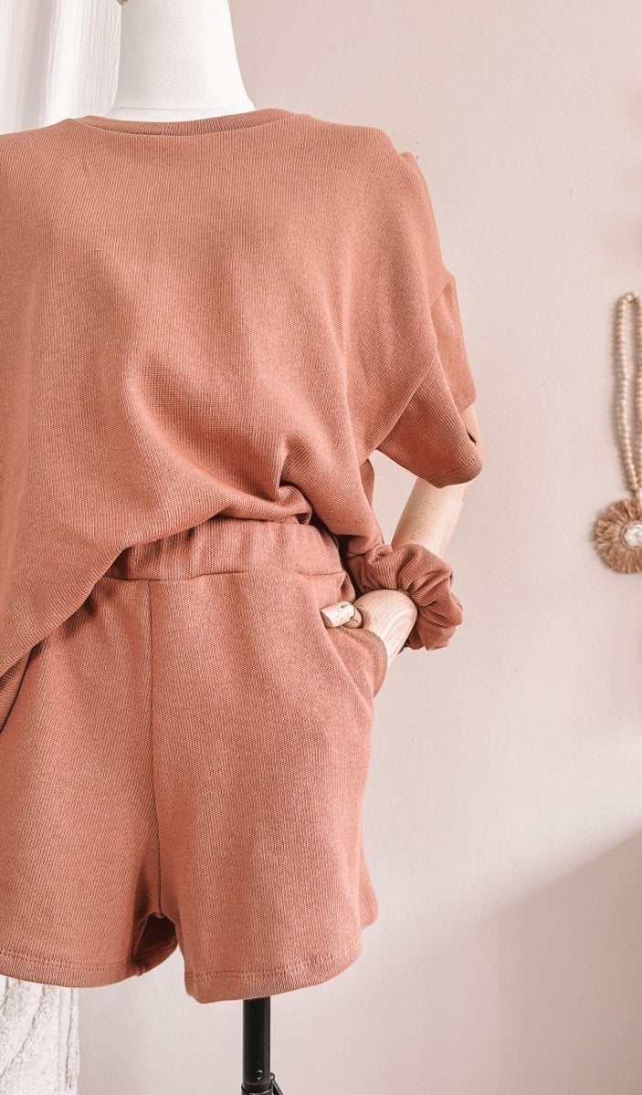 Cotton Knit Poppy Shorts - Evelina Apparel Women's Clothing sold by Rosebud & Jo