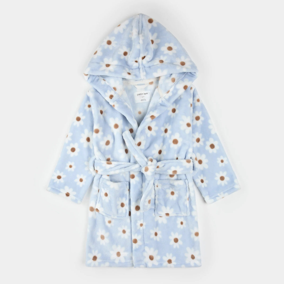 Daisy Print Light Blue Plush Robe - Petite Lem Baby & Toddler Clothing sold by Rosebud & Jo