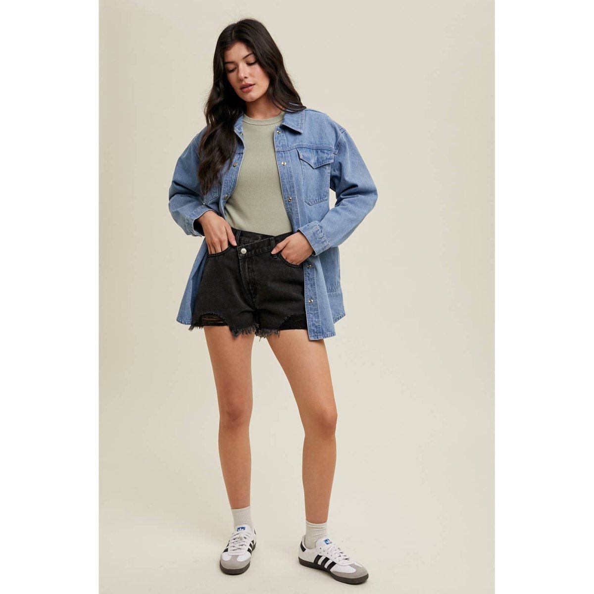 Denim Shacket - Wishlist Apparel Women's Clothing sold by Rosebud & Jo