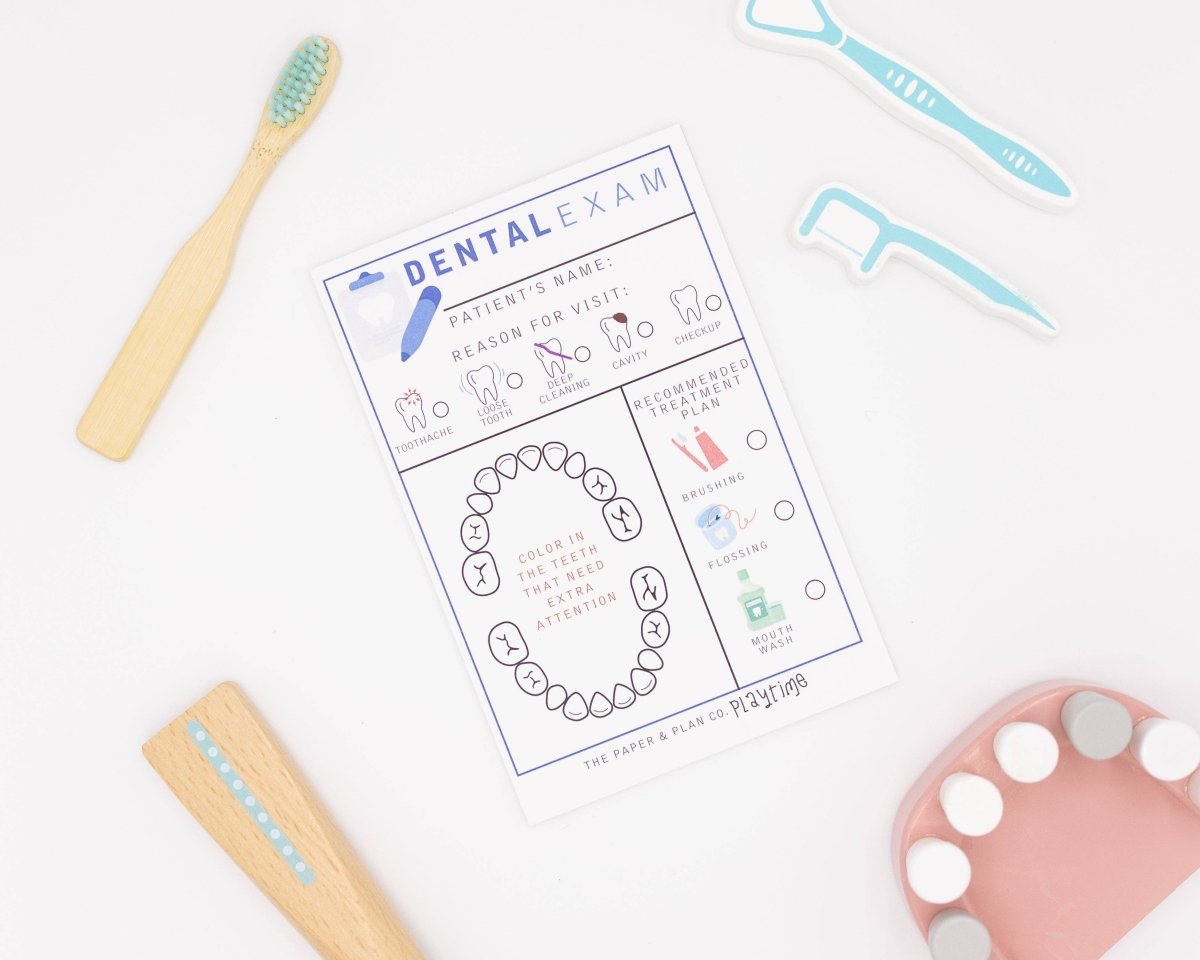 Dental Exam Playtime Pad - The Paper and Plan Co. Toys sold by Rosebud & Jo
