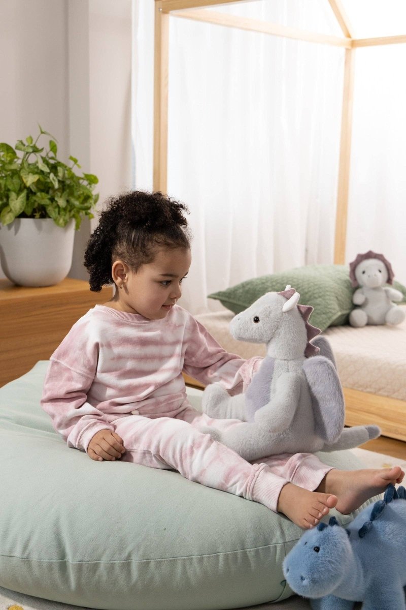 Dino Plush Toy - Grey Dragon - Coco Village Stuffed Animals sold by Rosebud & Jo