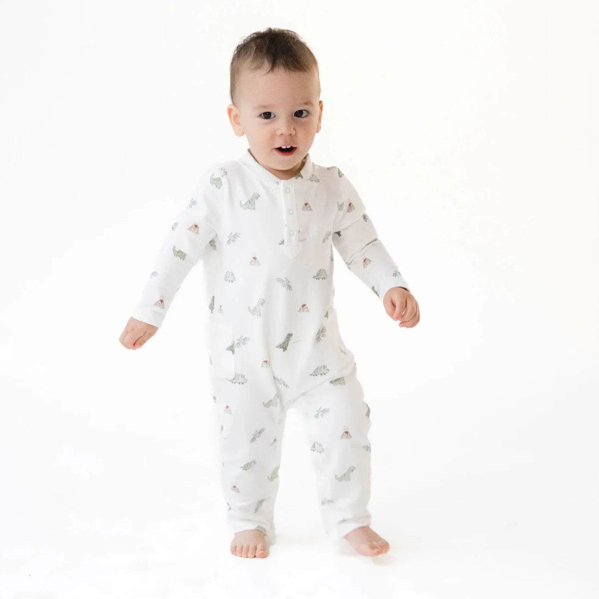 Dinos French Terry - Uni Romper - Angel Dear Rompers & Jumpers sold by Rosebud & Jo