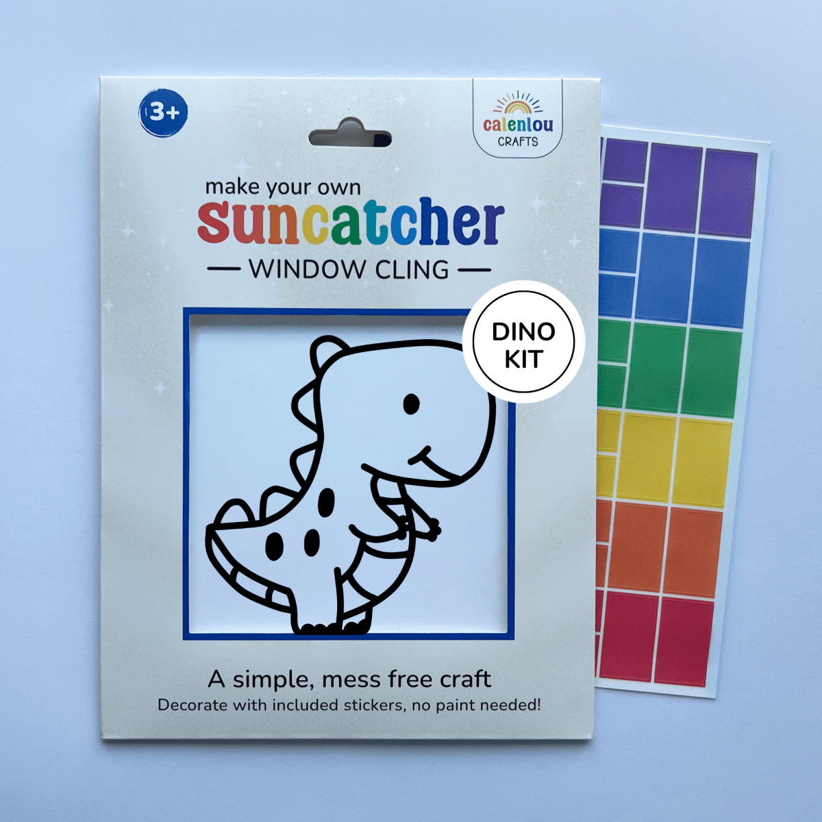 Dinosaur Suncatcher Sticker Craft Kits for Kids - Calenlou Crafts Arts & Crafts sold by Rosebud & Jo