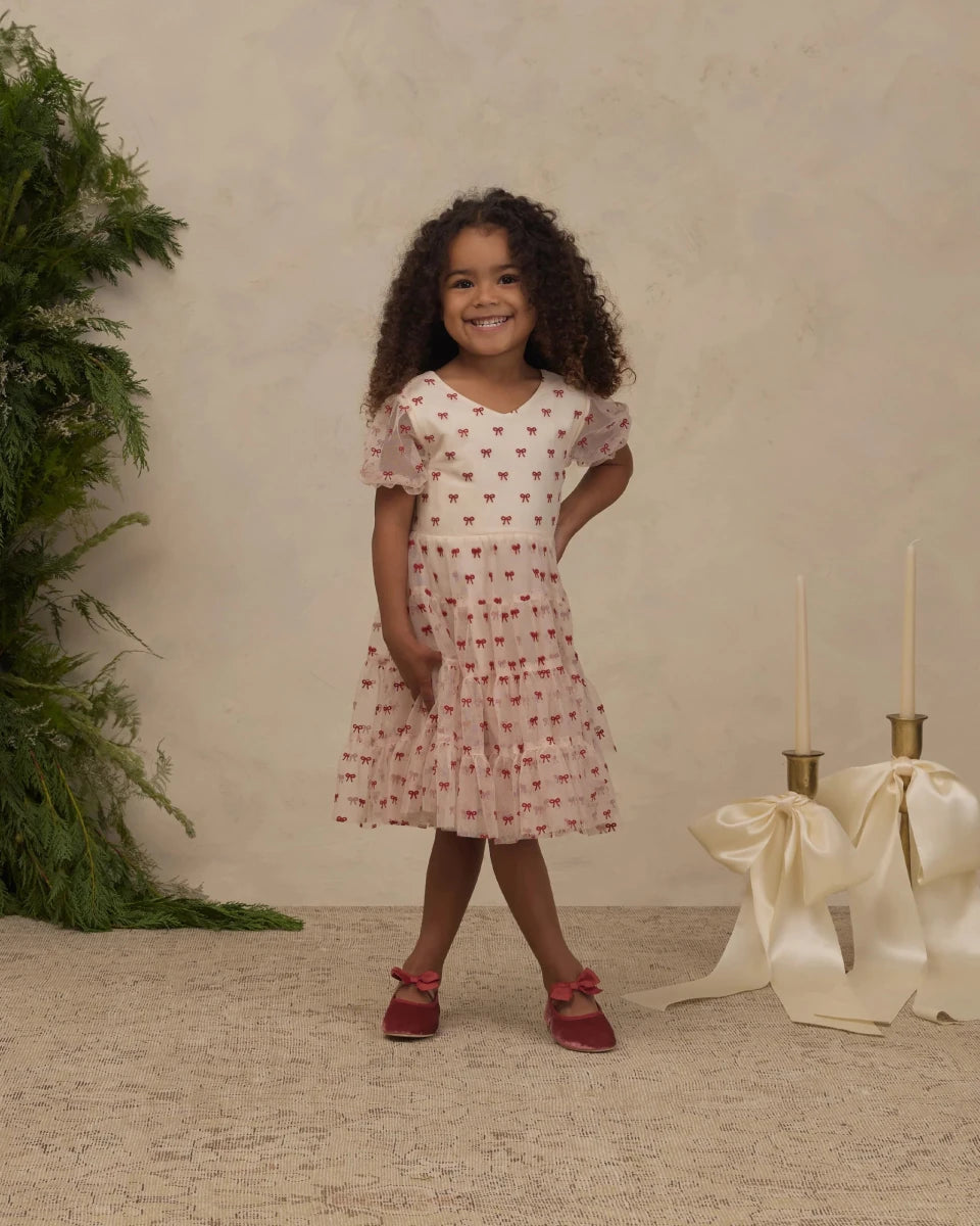 Dottie Dress Ruby Bow - Noralee Dresses sold by Rosebud & Jo