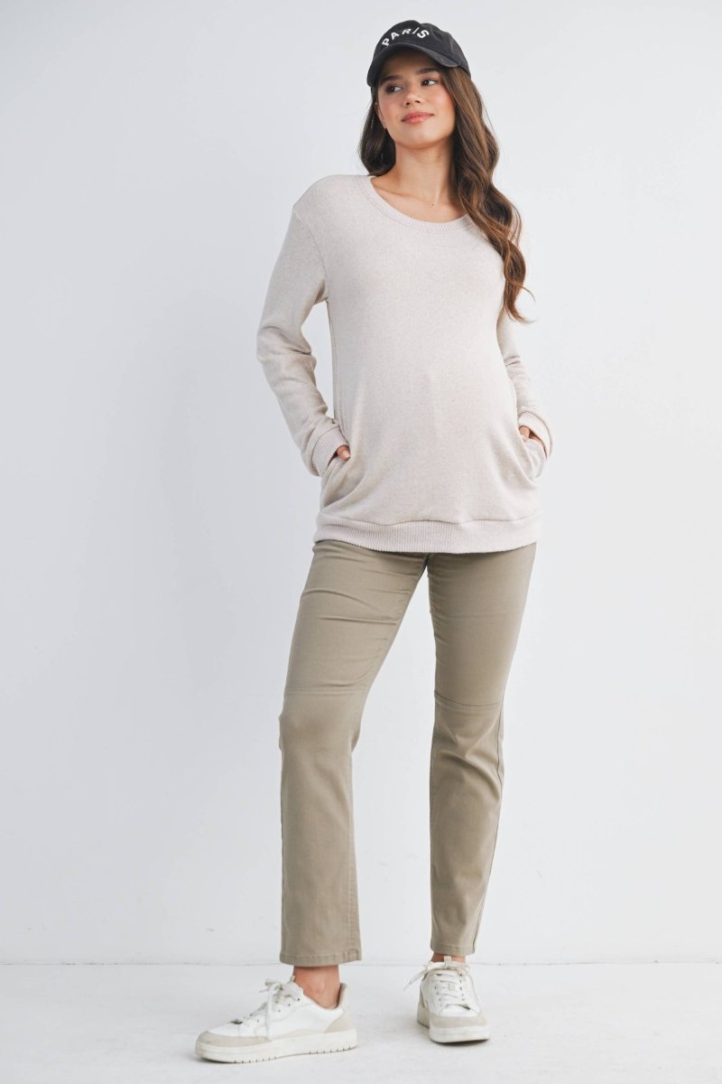 Double Layer Maternity Nursing Pullover Top - Hello Miz Maternity Clothes sold by Rosebud & Jo