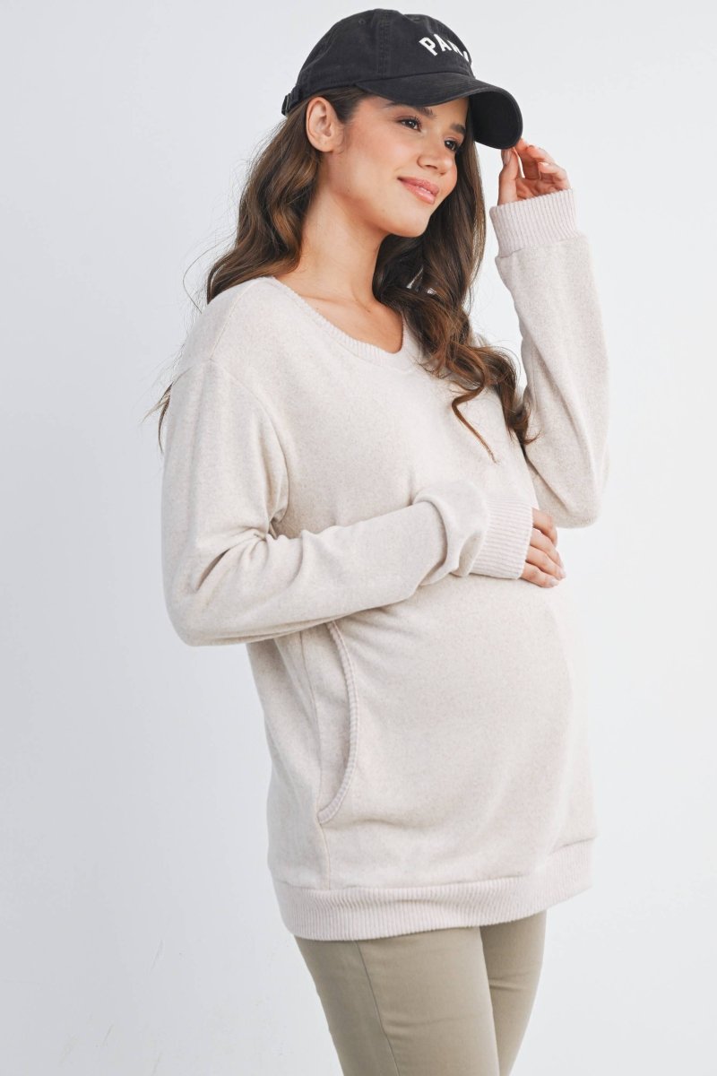 Double Layer Maternity Nursing Pullover Top - Hello Miz Maternity Clothes sold by Rosebud & Jo