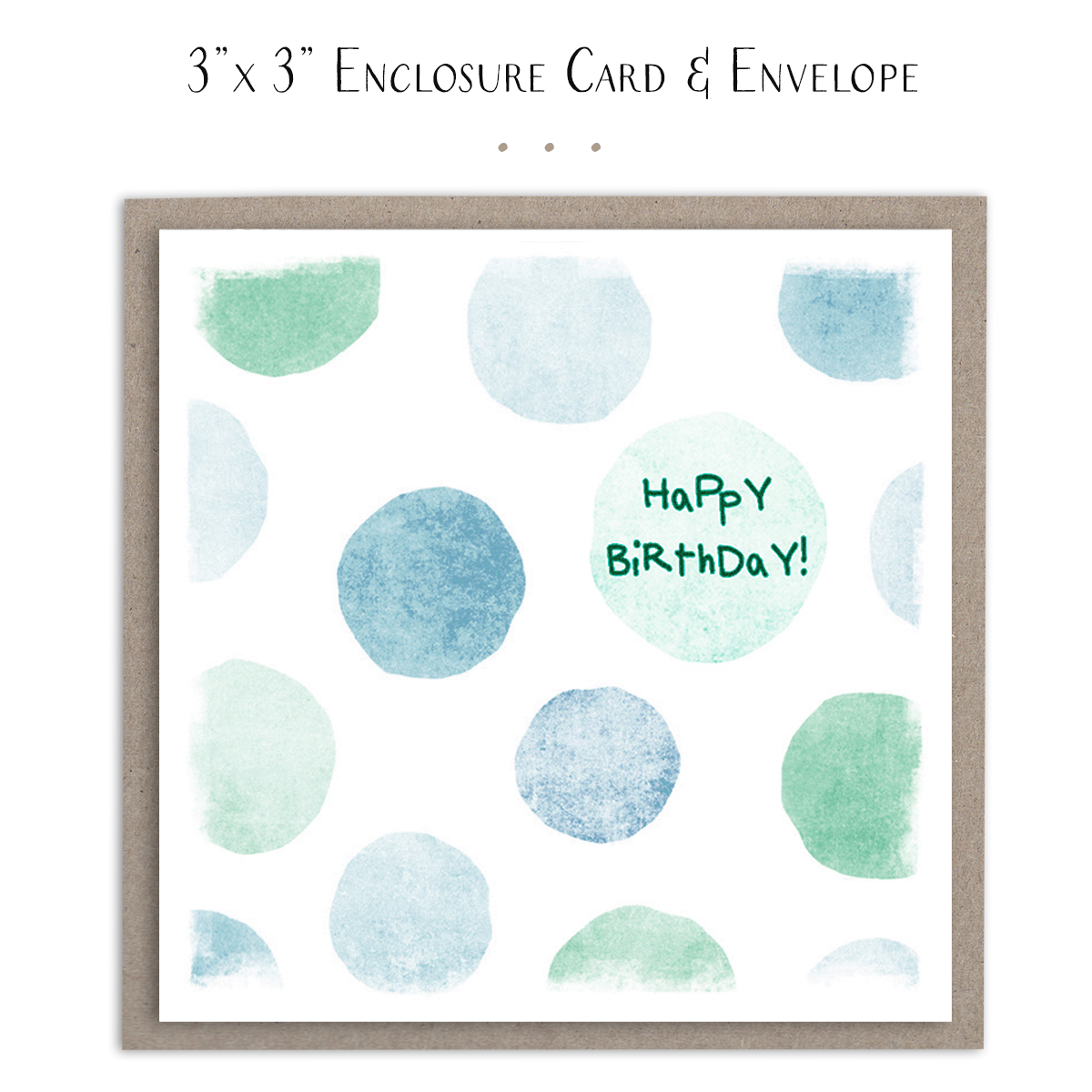 Happy Birthday Sea Glass Polka Dots - Mini Card Enclosure