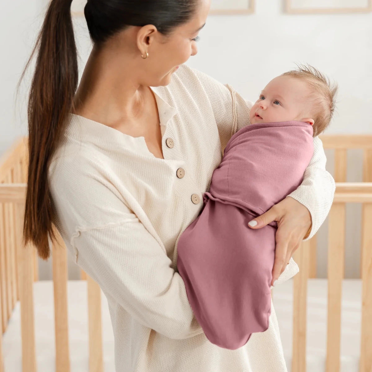 Easy Swaddle Blankets in Blush, Mauve, Mulberry, Pack of 3 - Comfy Cubs Swaddles sold by Rosebud & Jo