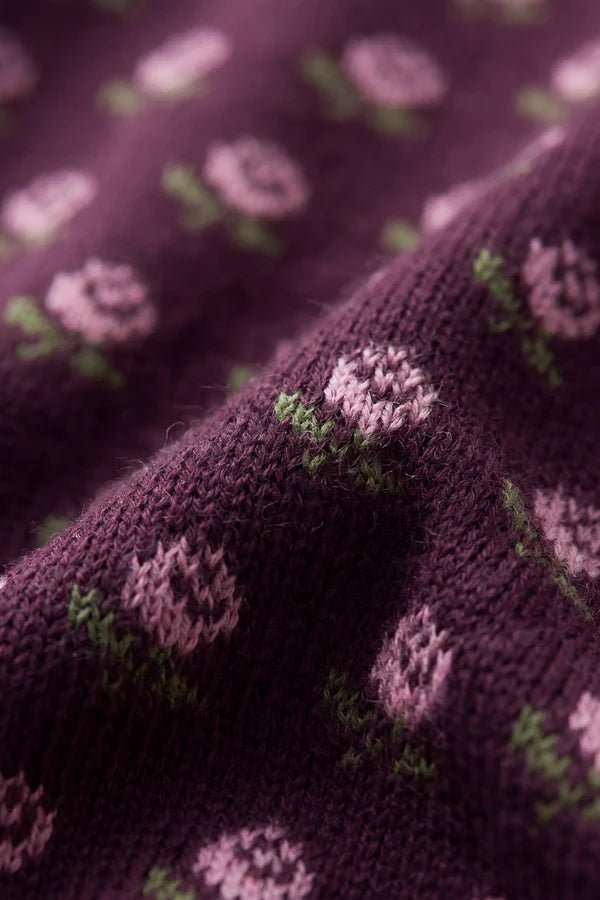 Evie Cardigan - Evie Jacquard Fig - Jamie Kay Tops sold by Rosebud & Jo