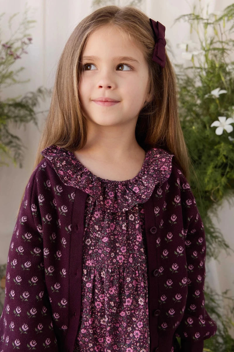 Evie Cardigan - Evie Jacquard Fig - Jamie Kay Tops sold by Rosebud & Jo