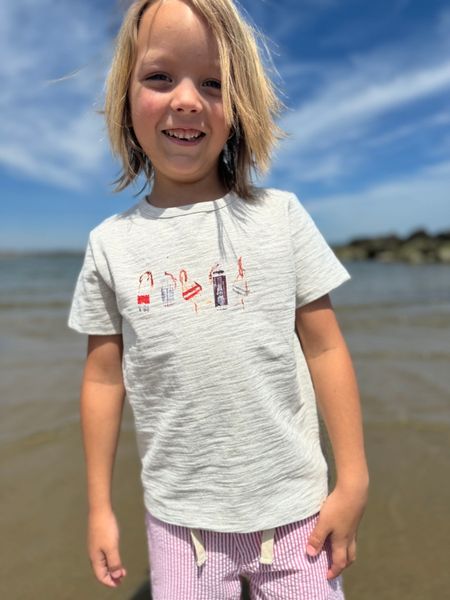 Falmouth Grey Buoys Printed Tee - Me & Henry Tops sold by Rosebud & Jo