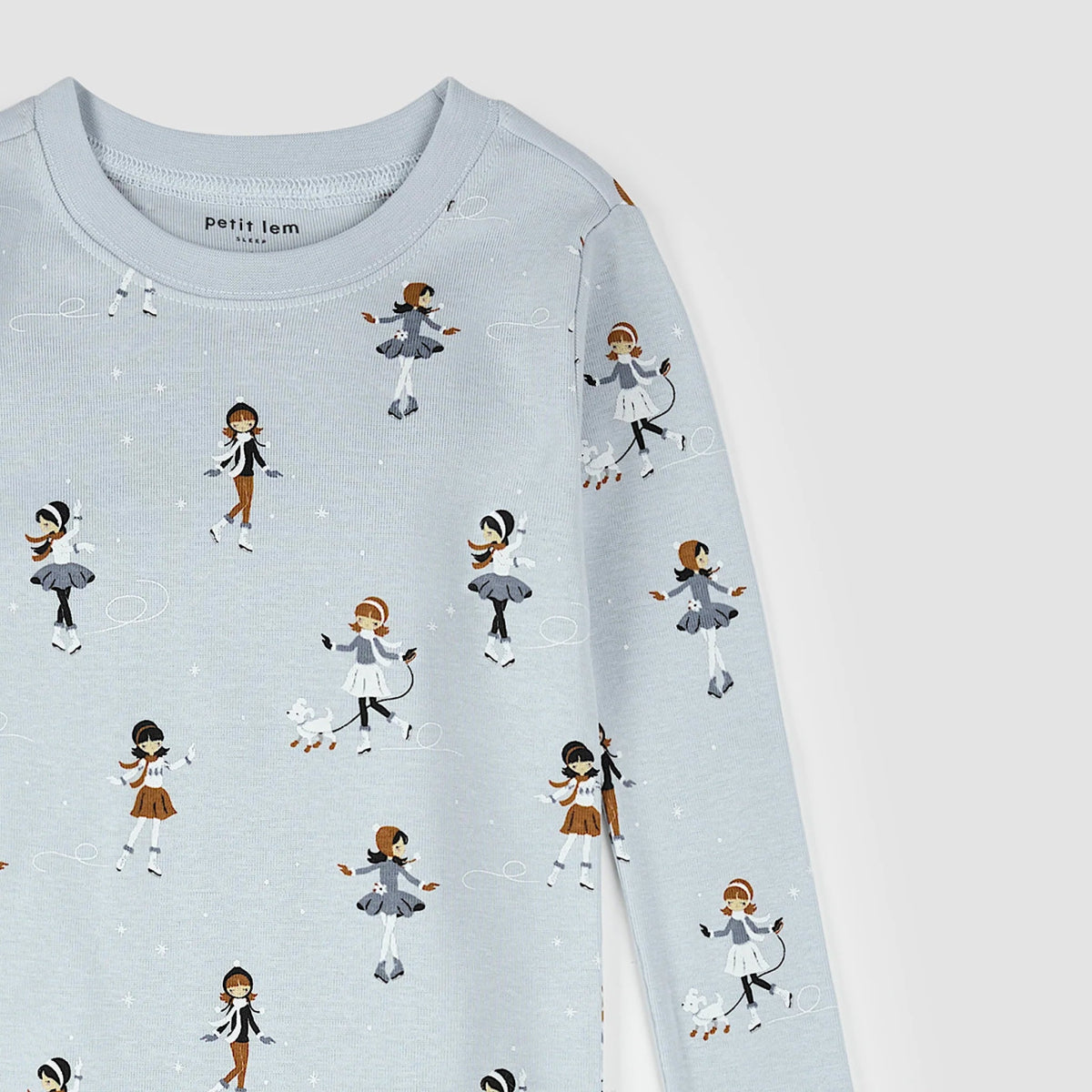 Figure Skating on Pearl Blue Pajama Set - Petite Lem Baby & Toddler Clothing sold by Rosebud & Jo