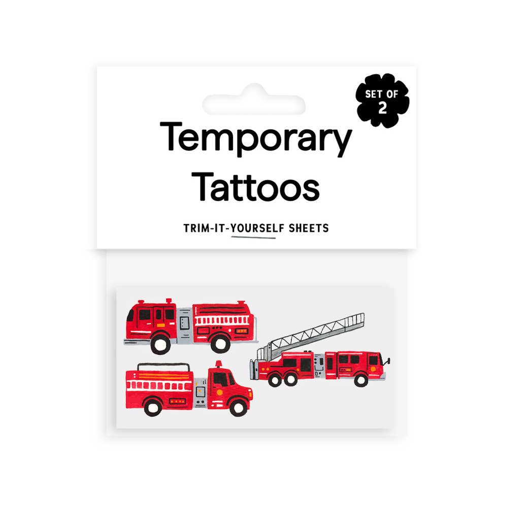 Firetruck Parade Temporary Tattoos - Saint Tattoos Toy sold by Rosebud & Jo