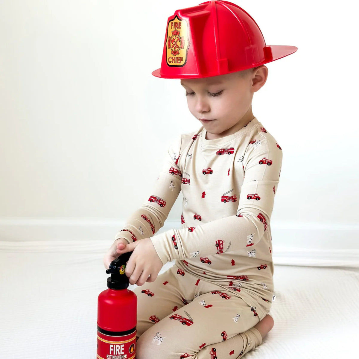 Firetruck Two - piece Pajama Set - Brave Little Ones Baby & Toddler Clothing sold by Rosebud & Jo