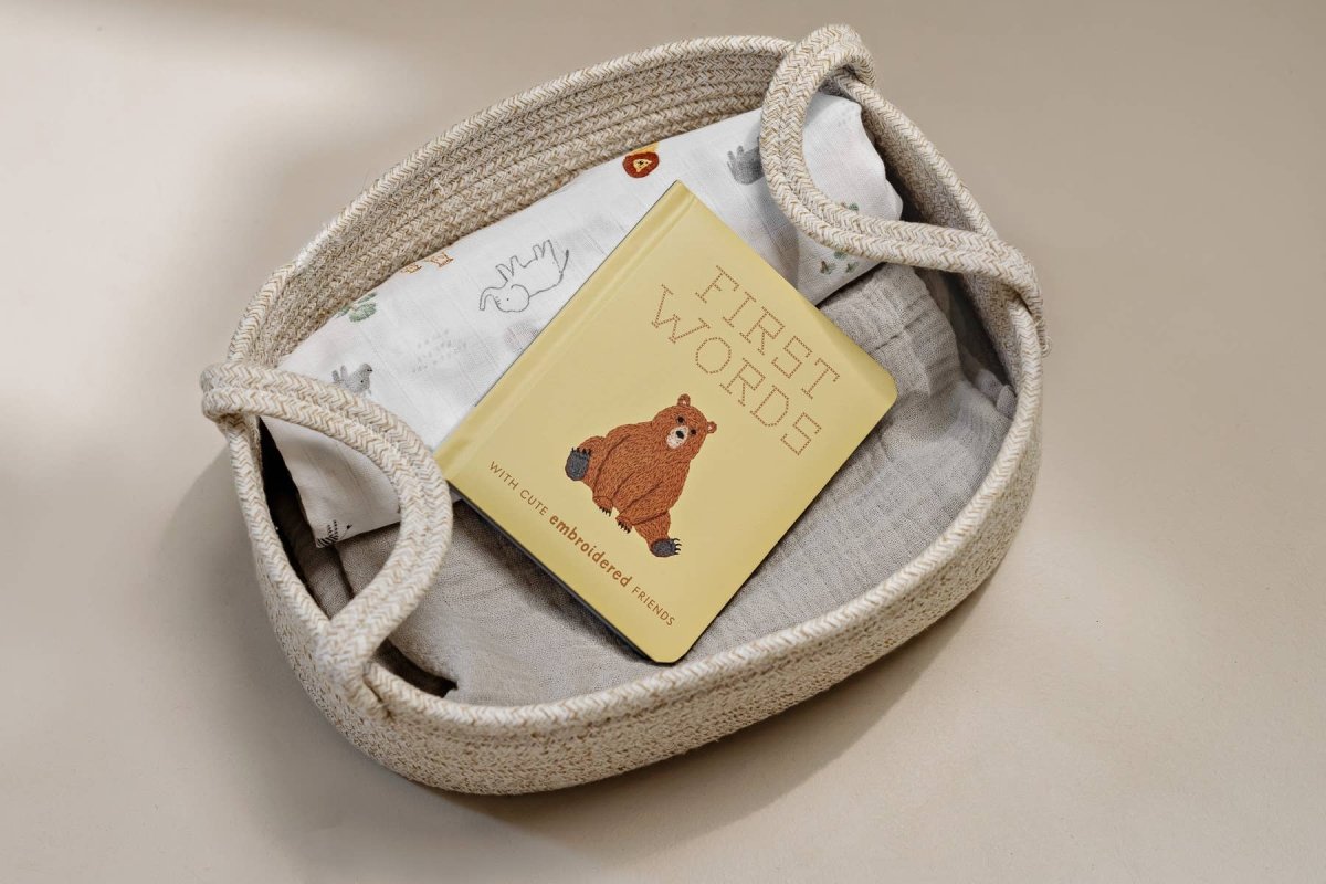 First Words with Cute Embroidered Friends - Paige Tate & Co. Book sold by Rosebud & Jo