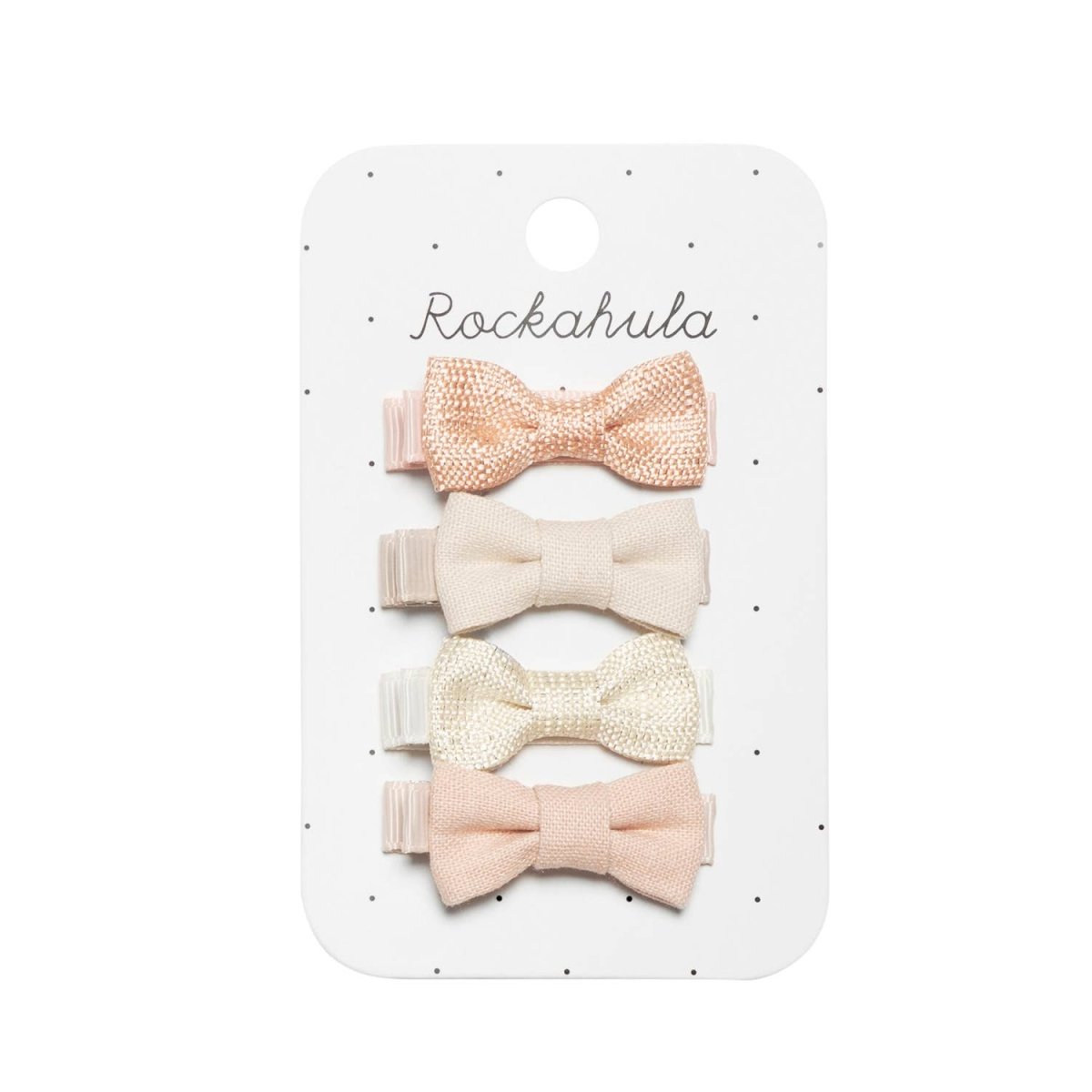 Flora Linen Mini Bow Clips - Rockahula Kids Hair Accessory sold by Rosebud & Jo