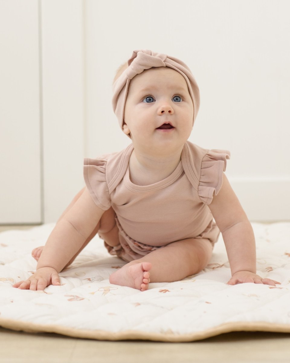 Flutter Sleeve Bodysuit || Blush - Quincy Mae Bodysuits/Onesies sold by Rosebud & Jo