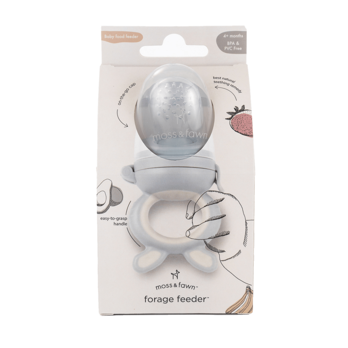 Forage Feeder – Silicone Baby Teether & Self - Feeding Starter - Moss and Fawn Teether sold by Rosebud & Jo