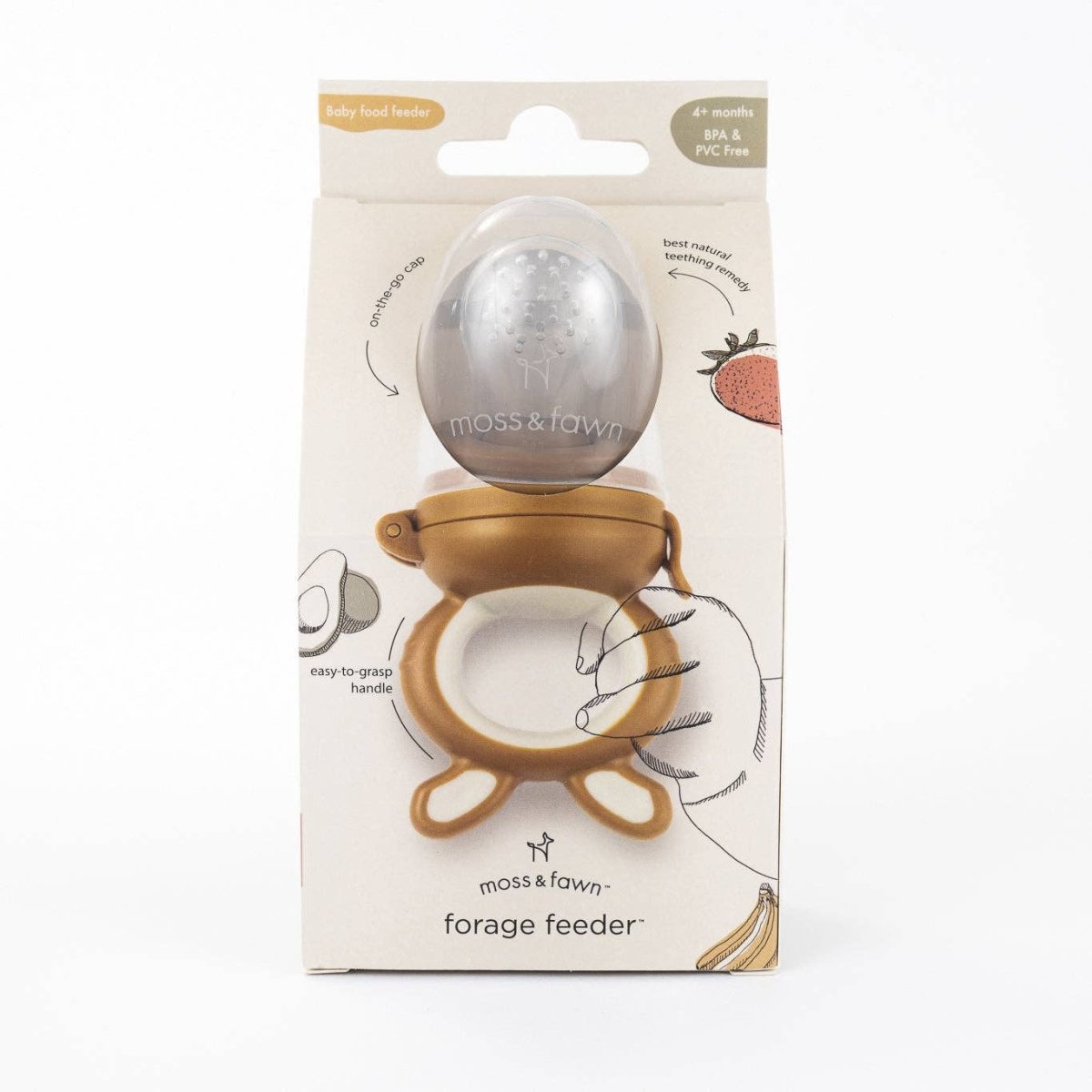 Forage Feeder – Silicone Baby Teether & Self - Feeding Starter - Moss and Fawn Teether sold by Rosebud & Jo