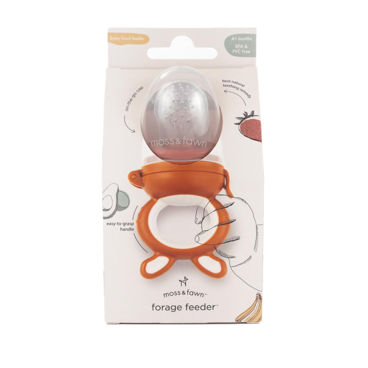 Forage Feeder – Silicone Baby Teether & Self - Feeding Starter - Moss and Fawn Teether sold by Rosebud & Jo