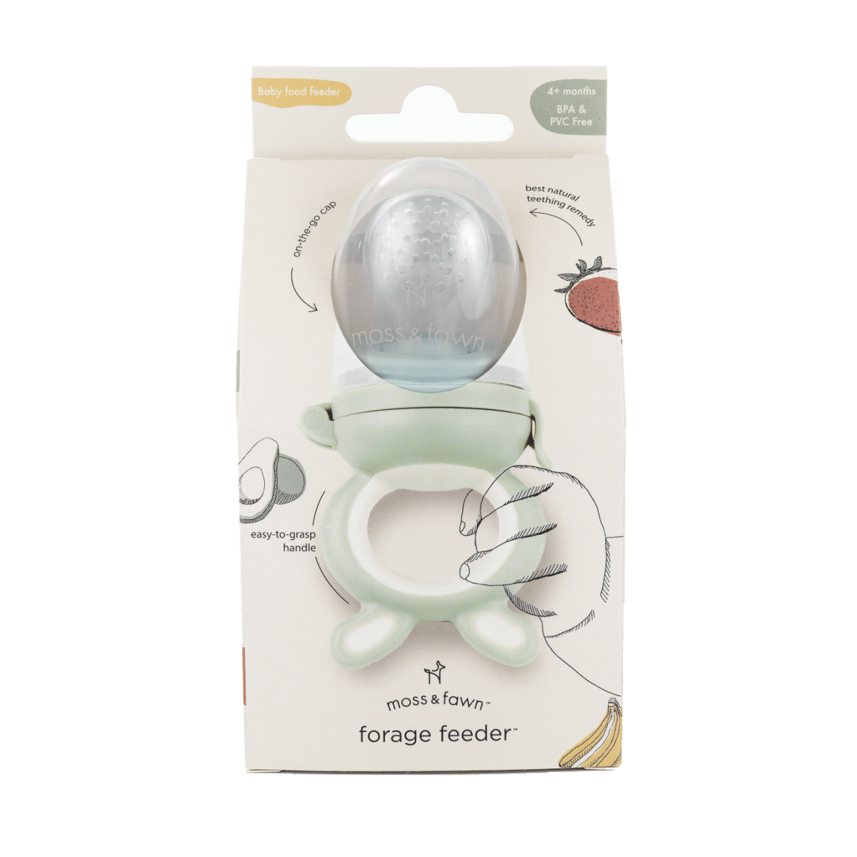 Forage Feeder – Silicone Baby Teether & Self - Feeding Starter - Moss and Fawn Teether sold by Rosebud & Jo