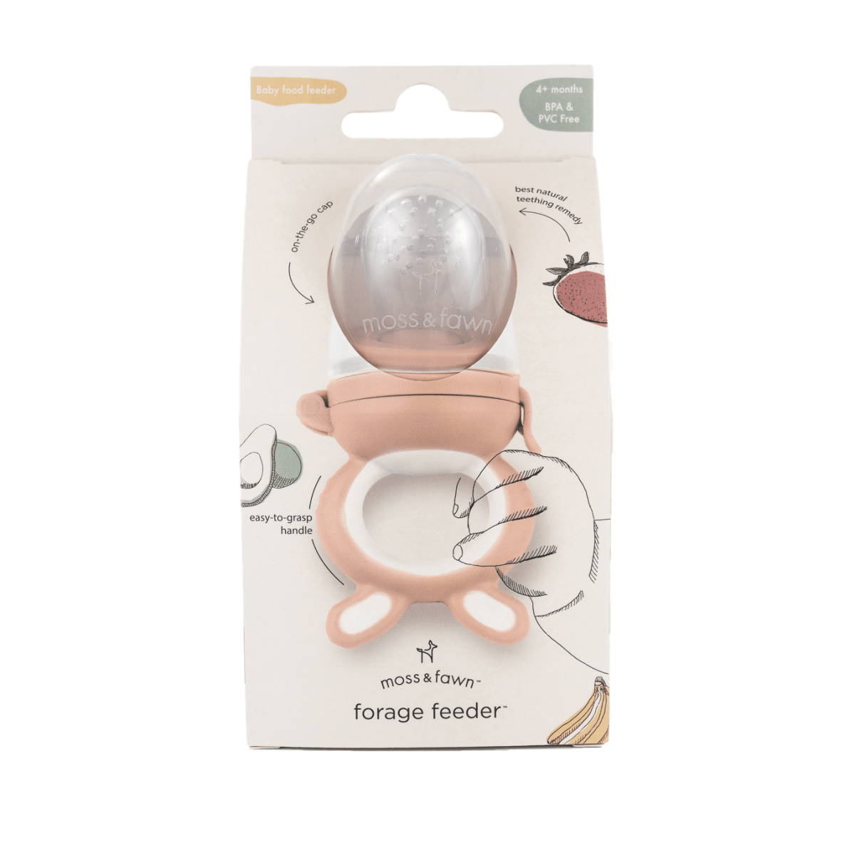 Forage Feeder – Silicone Baby Teether & Self - Feeding Starter - Moss and Fawn Teether sold by Rosebud & Jo