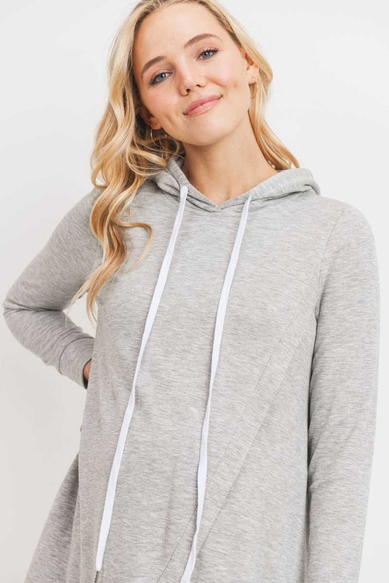 French Terry Crossover Maternity Nursing Hoodie - Hello Miz Maternity Clothes sold by Rosebud & Jo