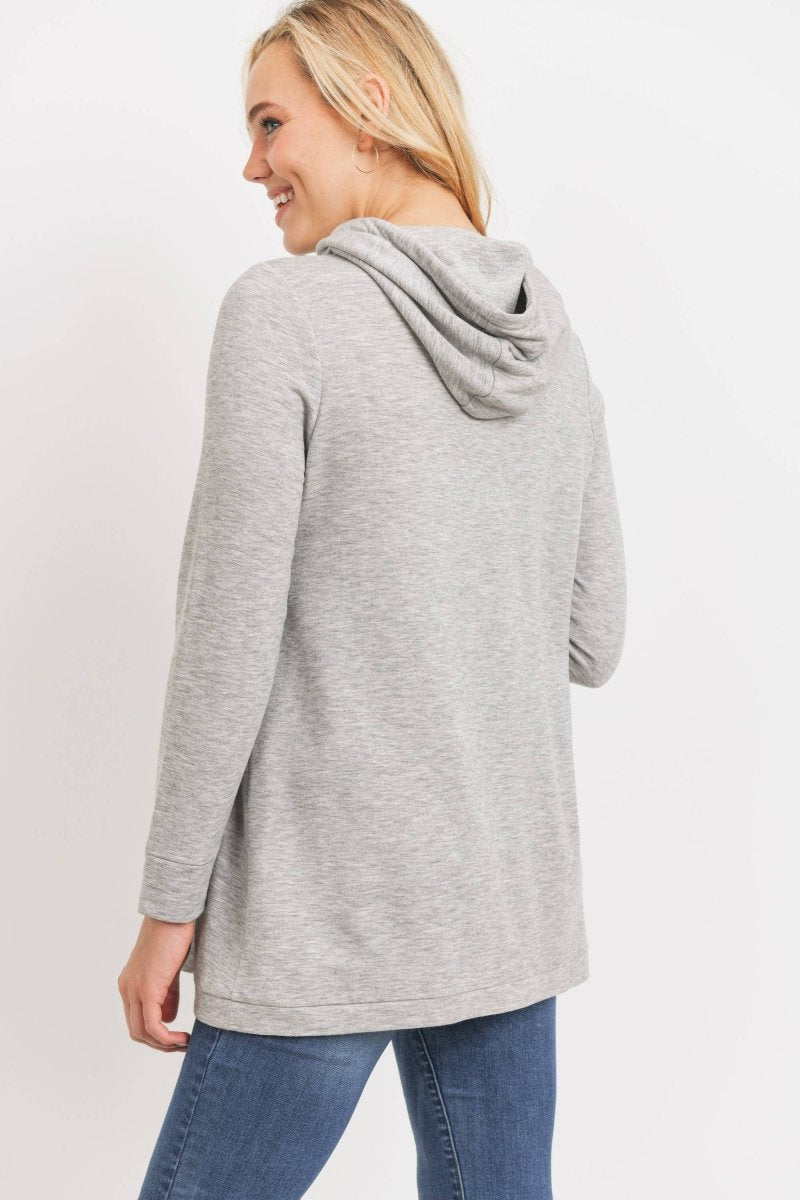 French Terry Crossover Maternity Nursing Hoodie - Hello Miz Maternity Clothes sold by Rosebud & Jo