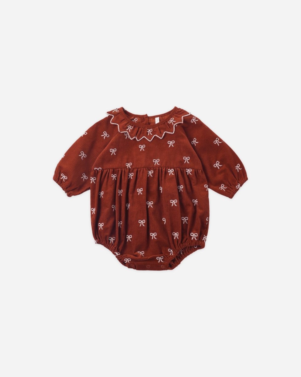 Freya Romper Bows - Rylee + Cru Romper sold by Rosebud & Jo