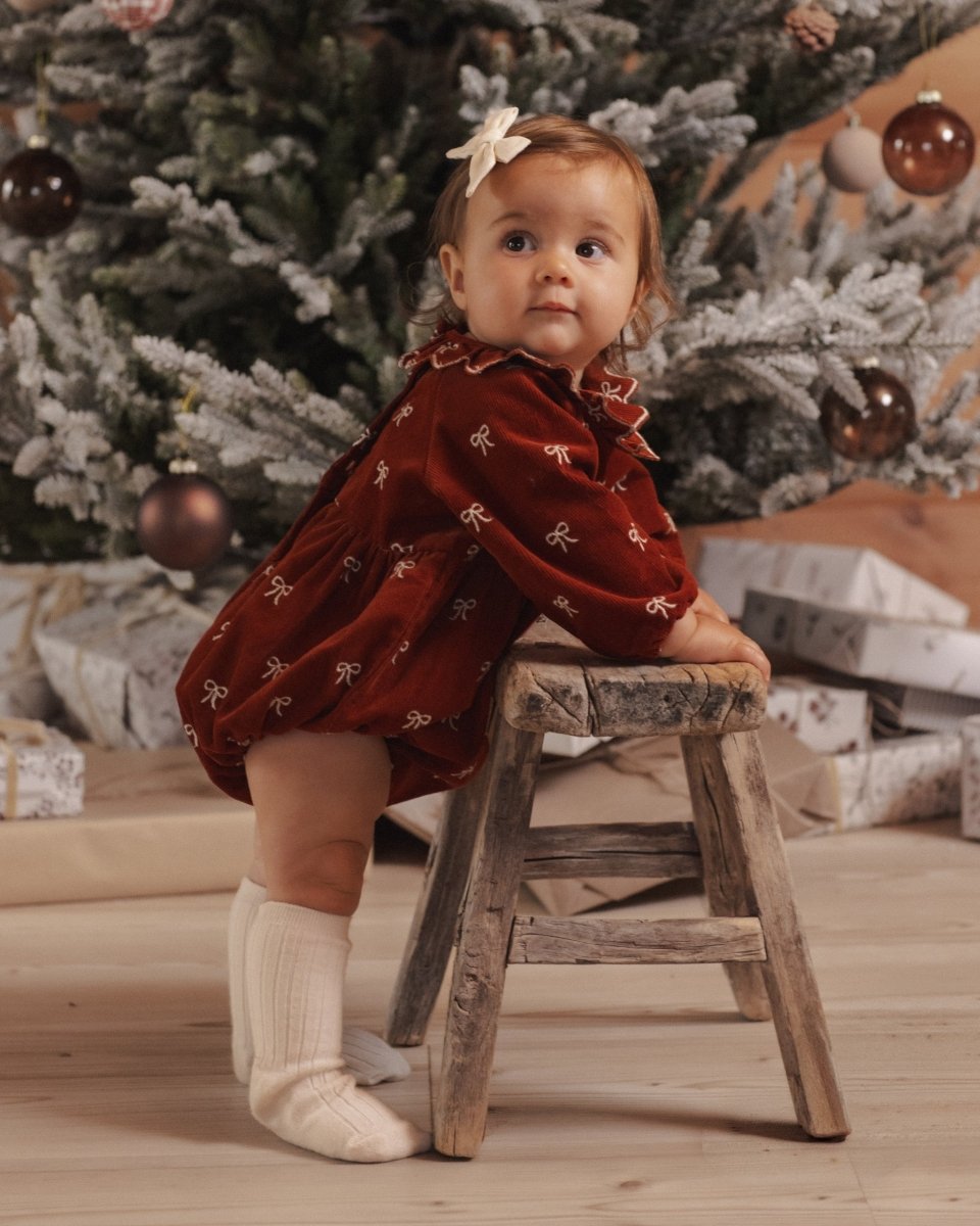 Freya Romper Bows - Rylee + Cru Romper sold by Rosebud & Jo
