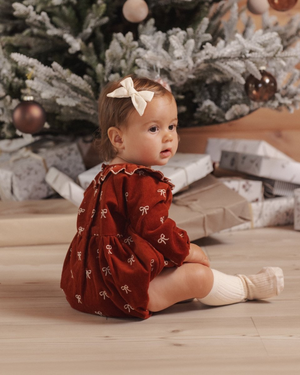 Freya Romper Bows - Rylee + Cru Romper sold by Rosebud & Jo