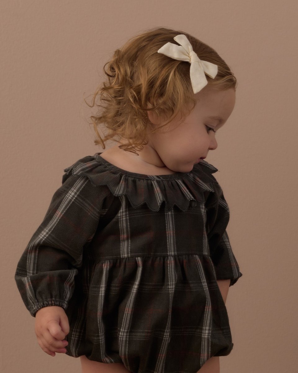 Freya Romper Holiday Plaid - Rylee + Cru Romper sold by Rosebud & Jo