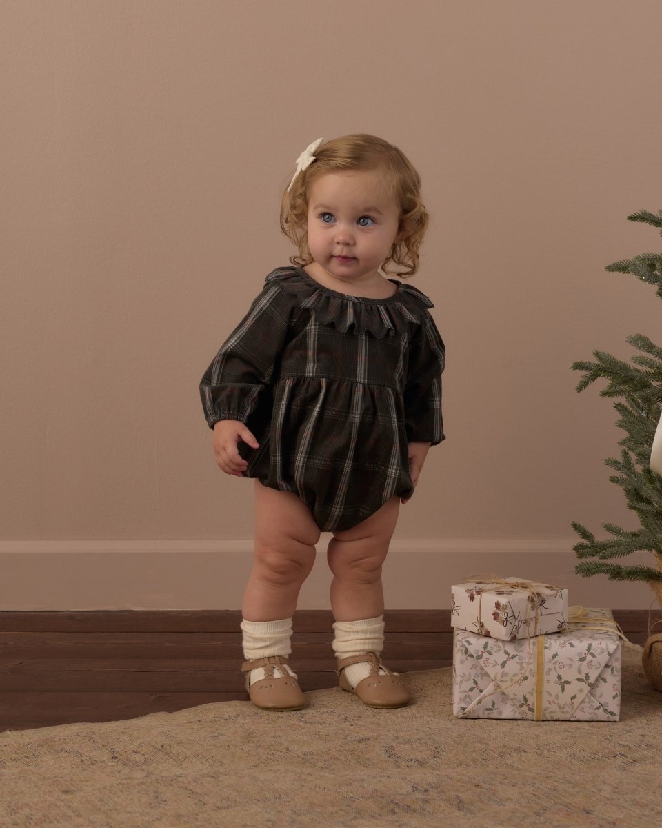 Freya Romper Holiday Plaid - Rylee + Cru Romper sold by Rosebud & Jo