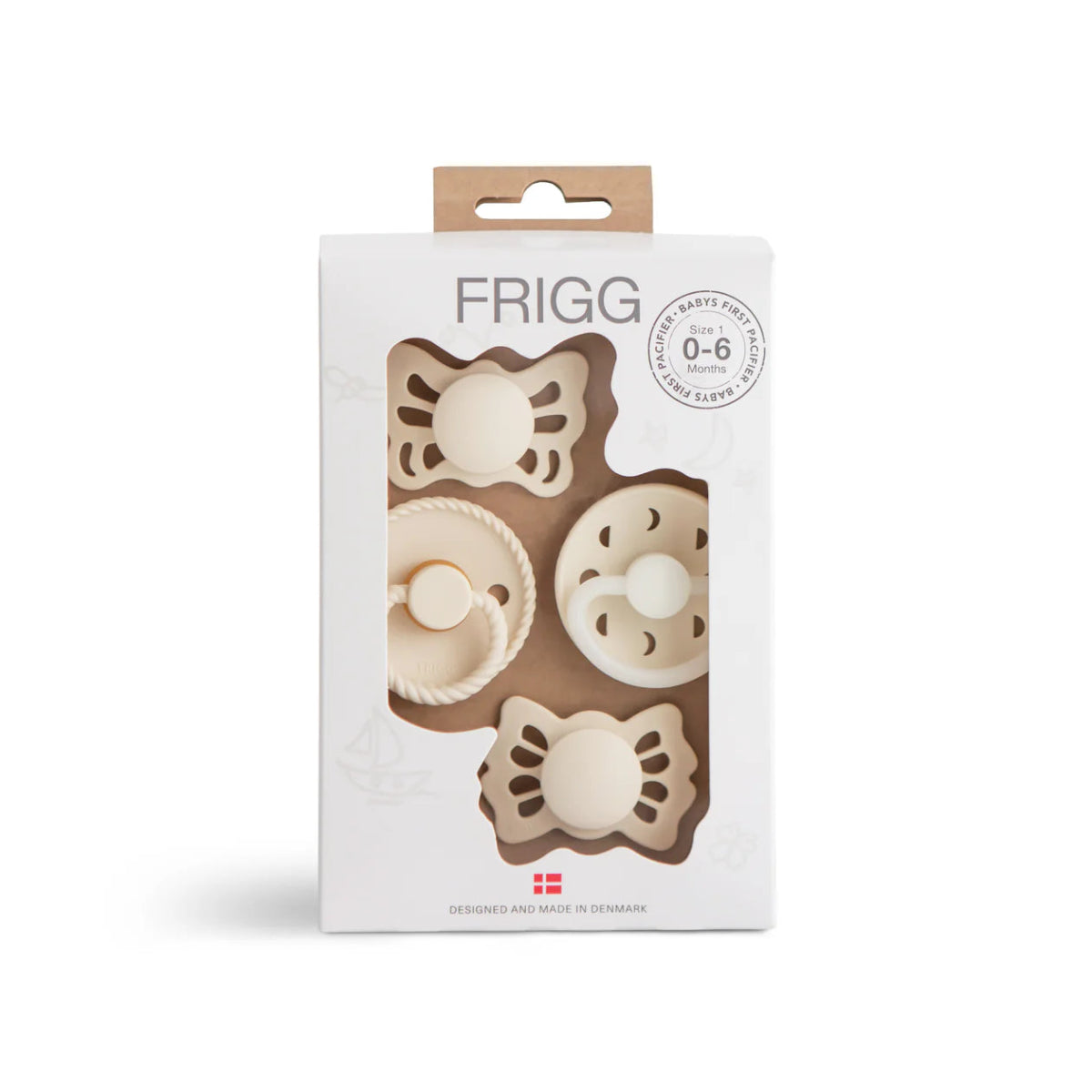 FRIGG Baby's First Pacifier Moonlight Sailing 4 - Pack - mushie Pacifier sold by Rosebud & Jo