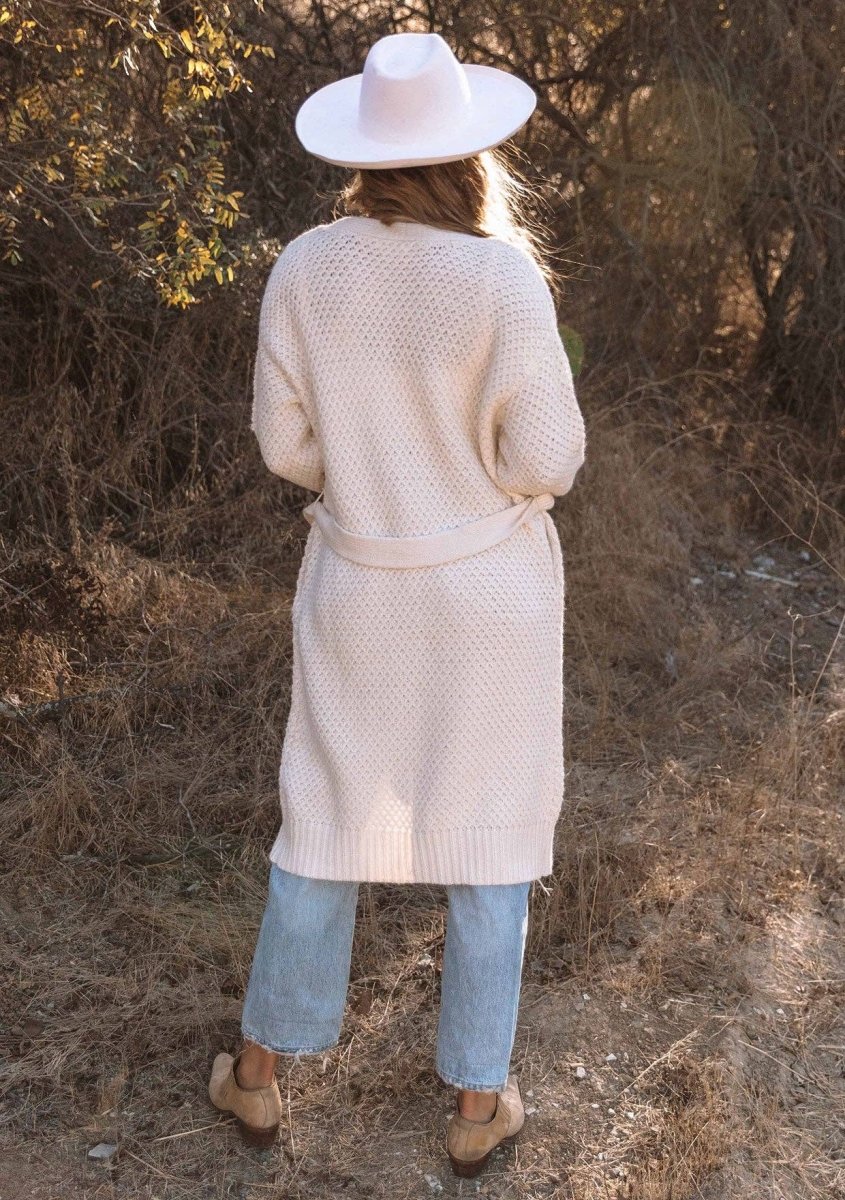 Front Tie Long Sleeve Cardigan - Lovestitch Women's Clothing sold by Rosebud & Jo