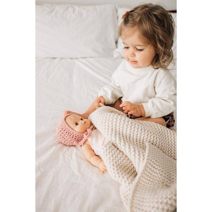 Garter Garter Stitch Knit Baby Blanket - Huggalugs sold by Rosebud & Jo