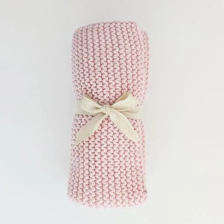 Garter Garter Stitch Knit Baby Blanket - Huggalugs sold by Rosebud & Jo